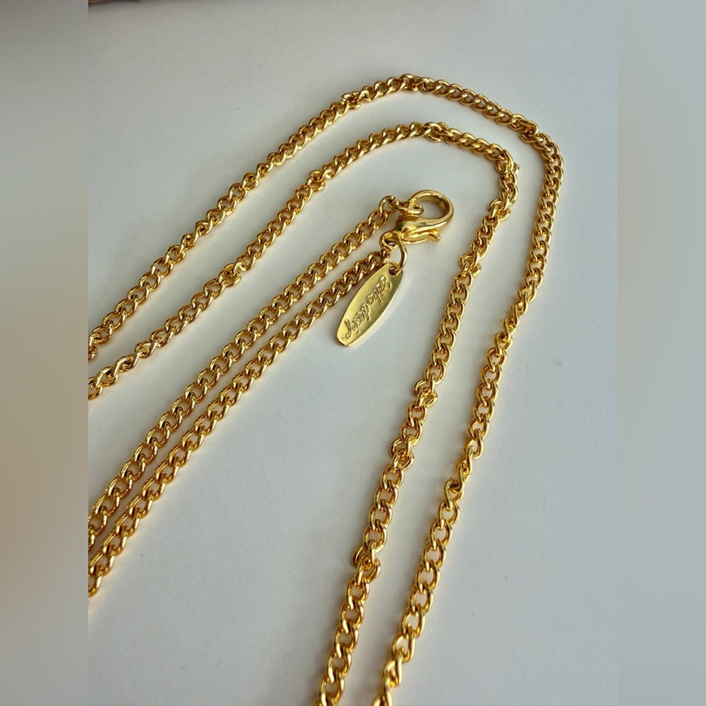 Soho Design Gold Tone Green Amber Pendant Necklace – 20” - Picture 5 of 7